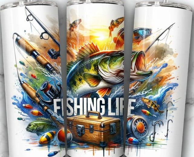 Fishing Life Sublimation Tumbler