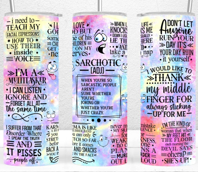 Watercolor Sarcastic Sublimation Tumbler