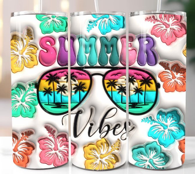 Summer Vibes Glasses Sublimation Tumbler