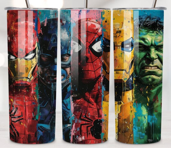 Distressed Superhero Sublimation Tumbler
