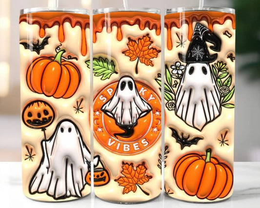 3D Spooky Vibes Sublimation Tumbler