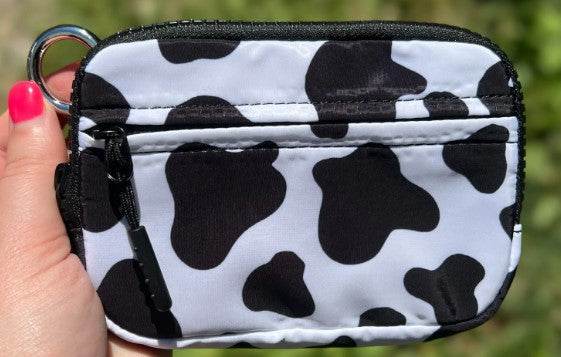 Let's Go Girl Cow Print Pouch