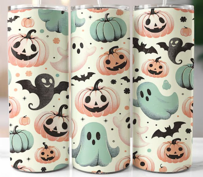 Retro Halloween Pastel Sublimation Tumbler