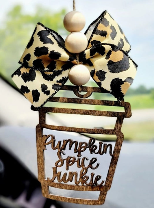 Pumpkin Spice Junkie Car Charm