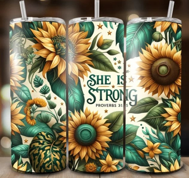 She Is Strong Sublimation Tumbler