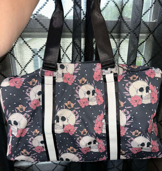 Floral Skelly Travel Bag