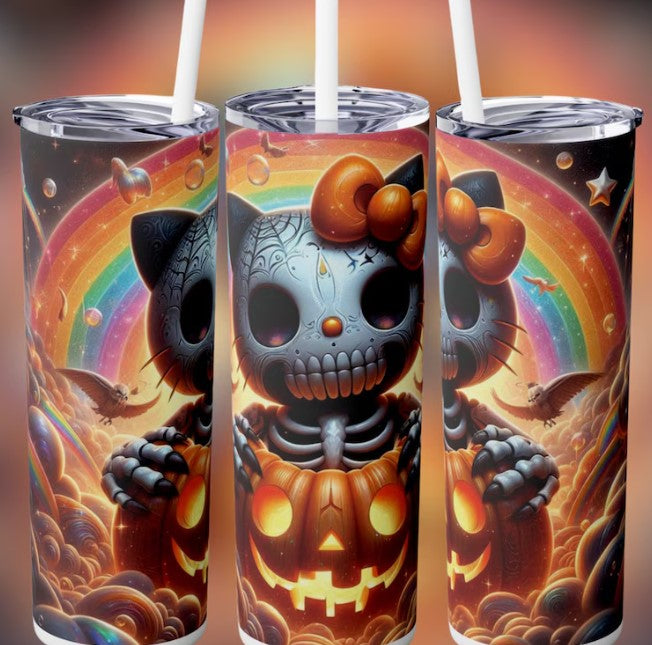 Skelly Kitty Sublimation Tumbler