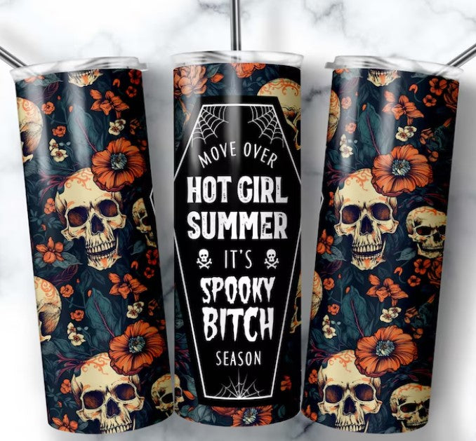 Skull Floral Hot Girl Summer Sublimation Tumbler